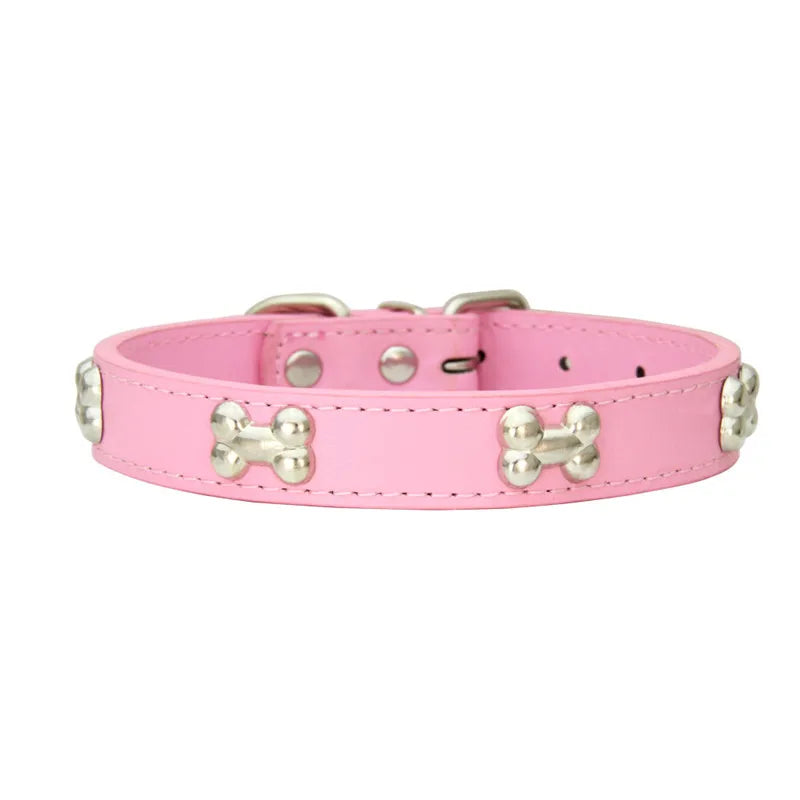 Bone Leather Durable Pet Dog Collars
