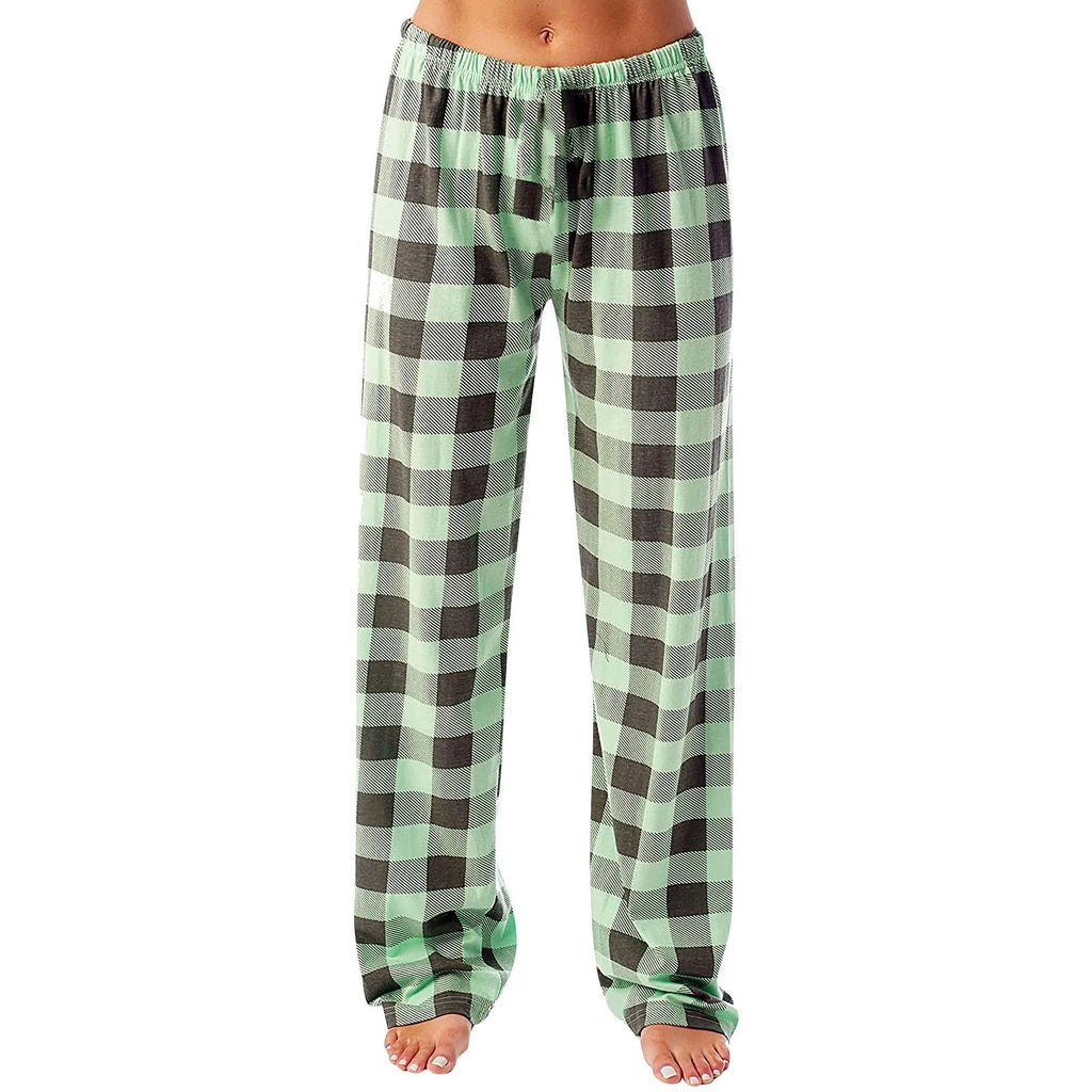 Plaid Cotton Loose Ladies Pyjama Pants