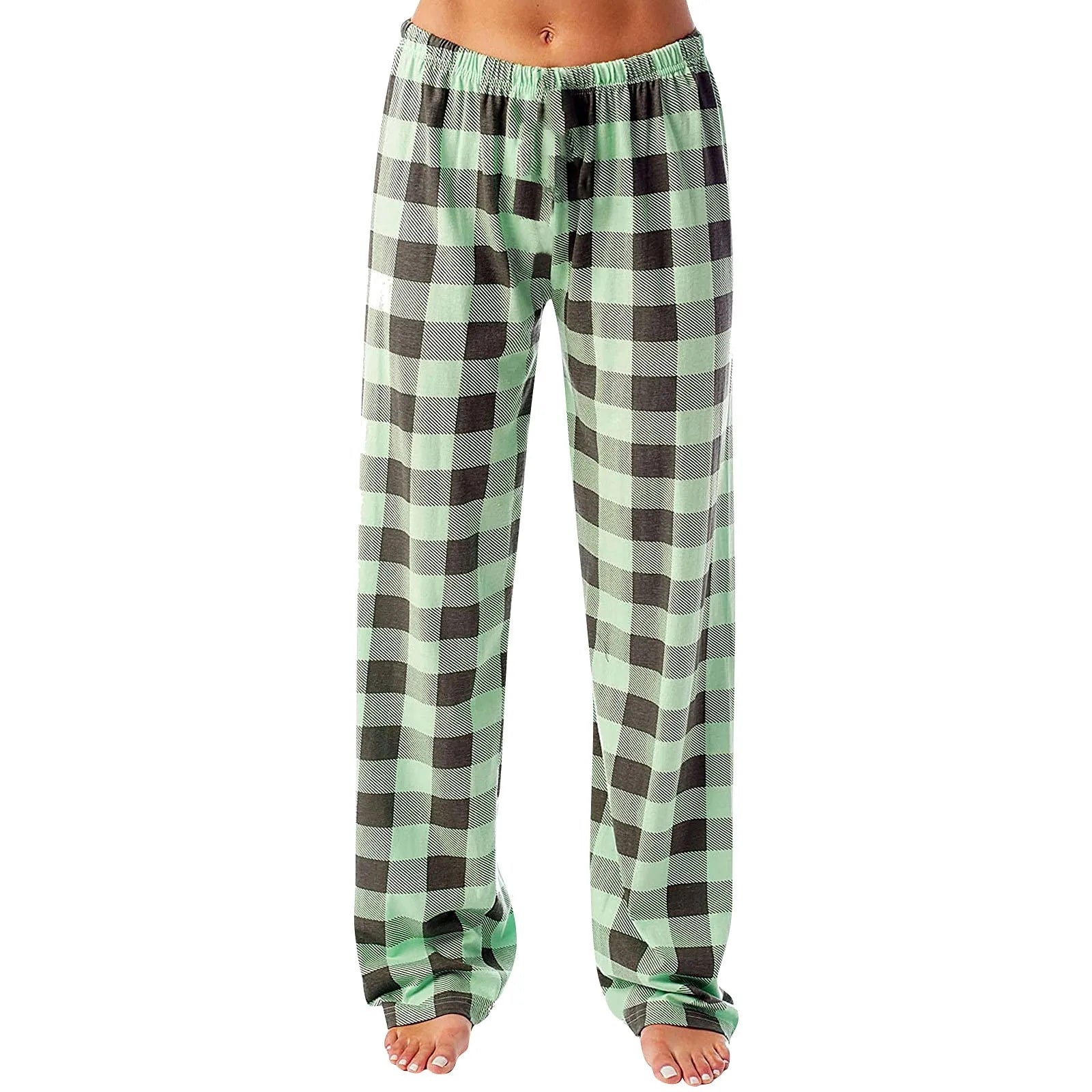 Plaid Cotton Loose Ladies Pyjama Pants