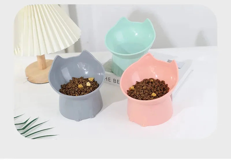 Pet Food Bowl Tilt High Bottom Neck Protector