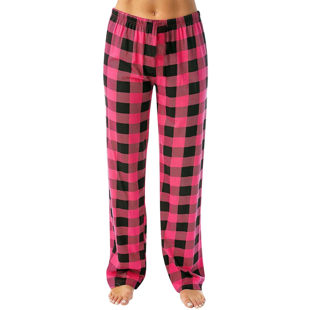 Plaid Cotton Loose Ladies Pyjama Pants