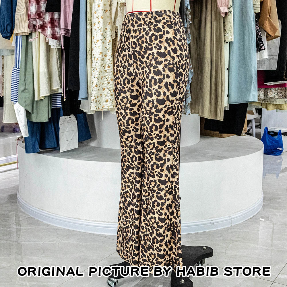 High Waist Leopard Print Flare Legging
