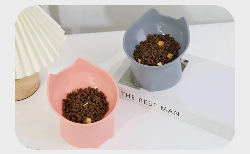 Pet Food Bowl Tilt High Bottom Neck Protector