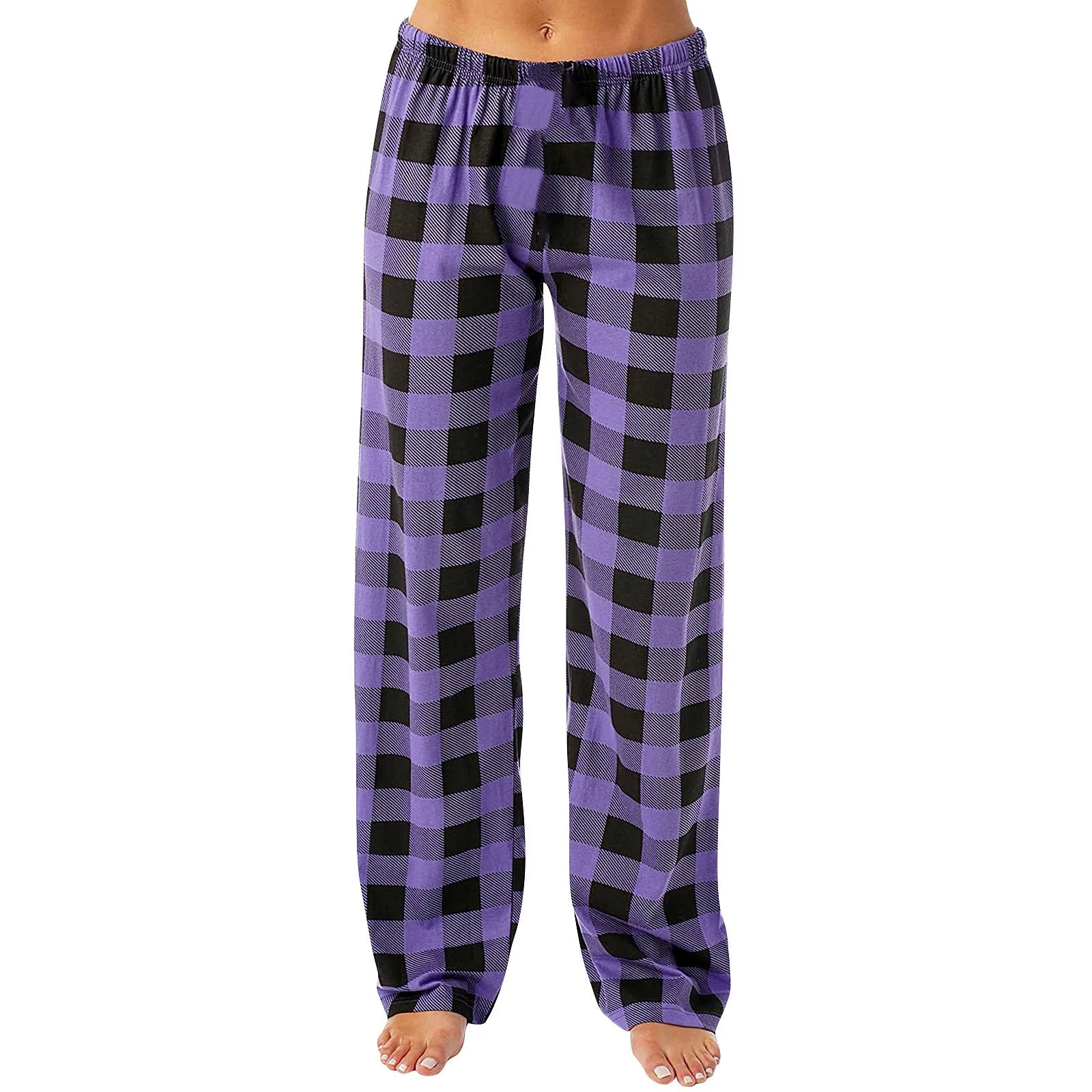 Plaid Cotton Loose Ladies Pyjama Pants