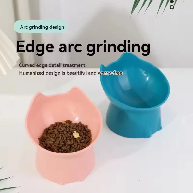 Pet Food Bowl Tilt High Bottom Neck Protector
