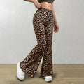 High Waist Leopard Print Flare Legging