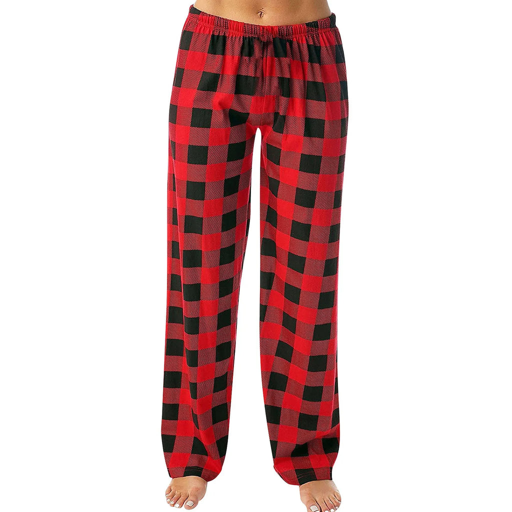 Plaid Cotton Loose Ladies Pyjama Pants