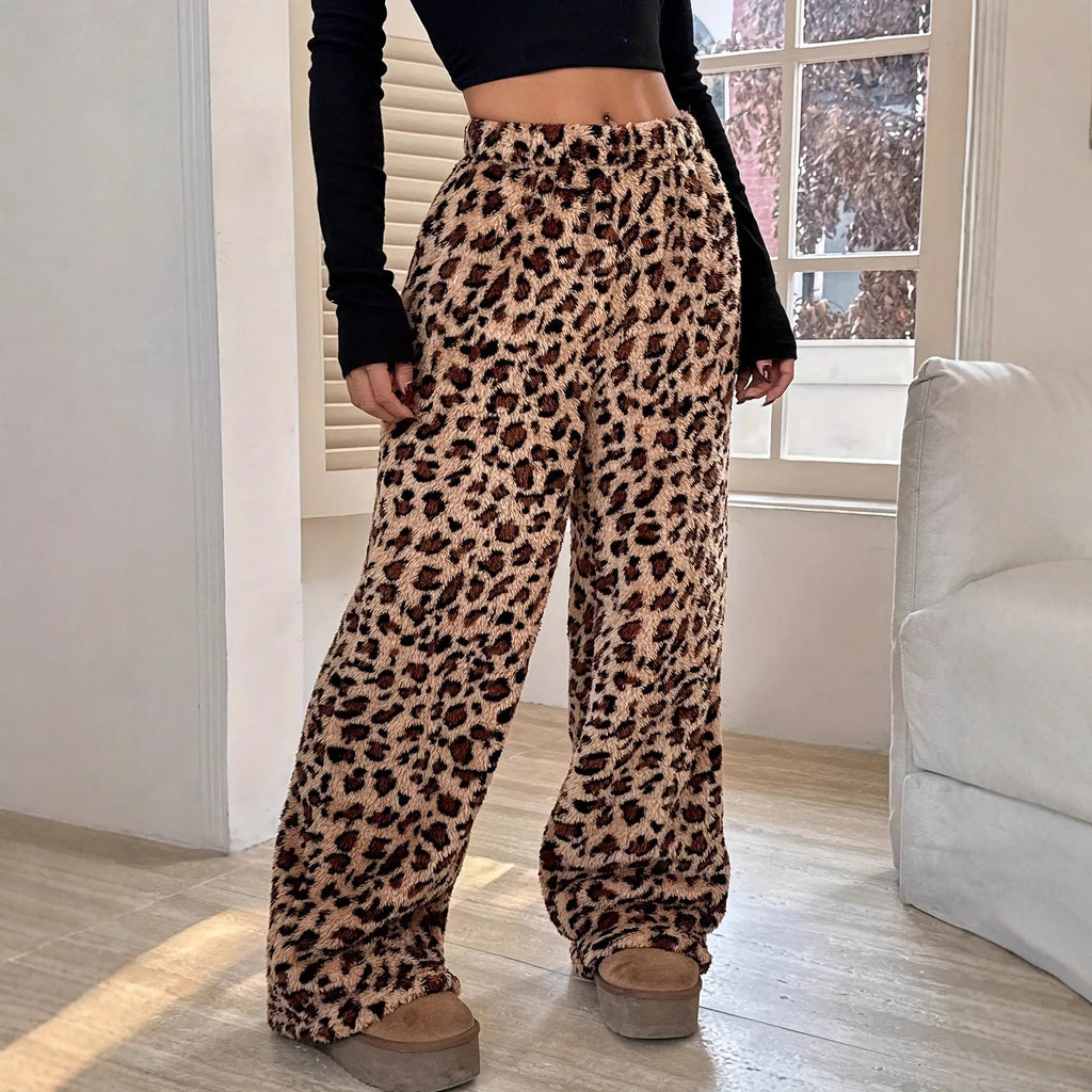 Loose Fit Leopard Pants