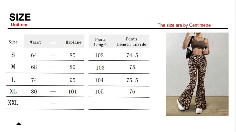 High Waist Leopard Print Flare Legging