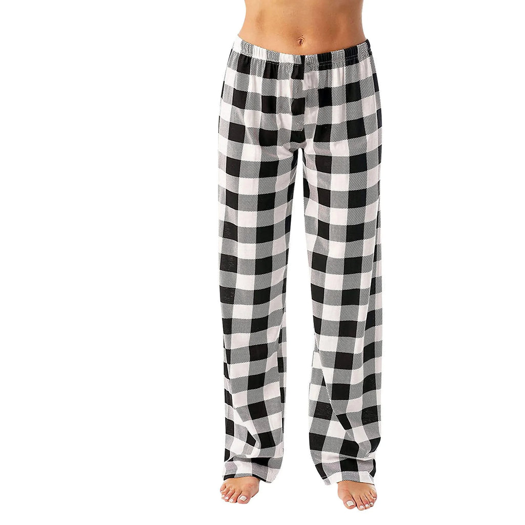 Plaid Cotton Loose Ladies Pyjama Pants
