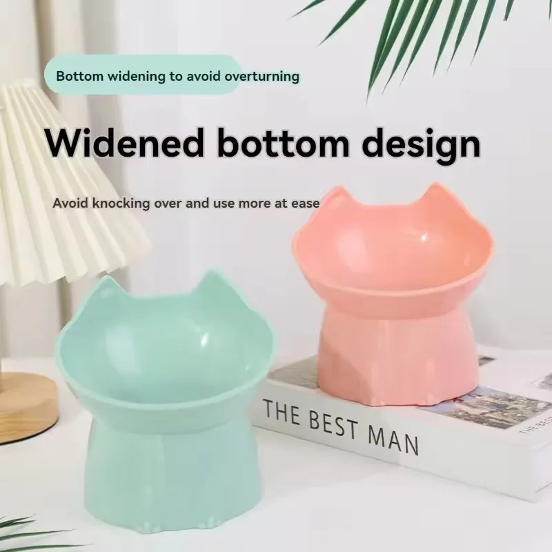 Pet Food Bowl Tilt High Bottom Neck Protector