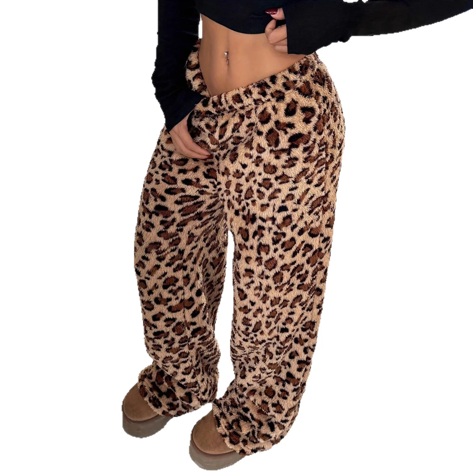 Loose Fit Leopard Pants