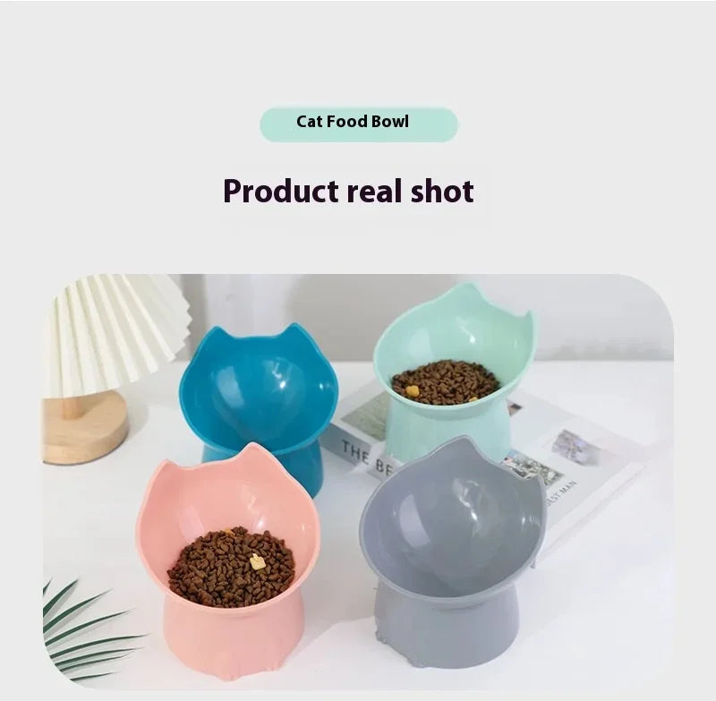 Pet Food Bowl Tilt High Bottom Neck Protector