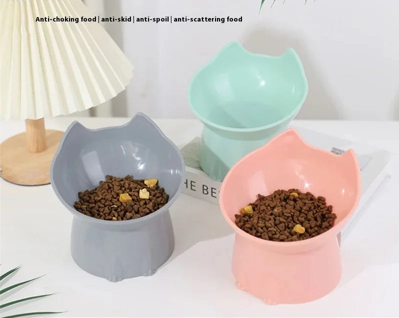 Pet Food Bowl Tilt High Bottom Neck Protector